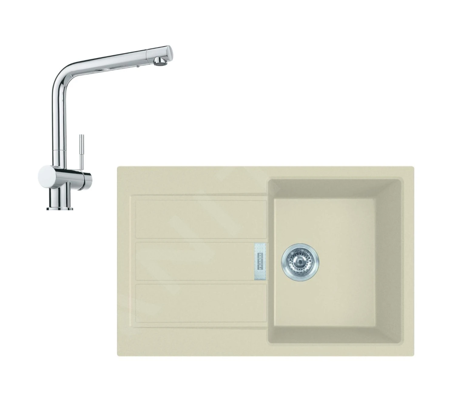 Franke Sets - Keukenset T81, Tectonite Spoelbak S2D 611-78 En Keukenkraan Samoa, Beige/chroom 143.0675.729