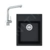Franke Sets - Keukenset T50, Tectonite Spoelbak SID 610-40 En Keukenkraan Samoa, Zwart/chroom 114.0508.358
