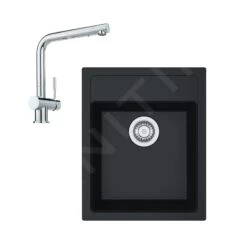 Franke Sets - Keukenset T50, Tectonite Spoelbak SID 610-40 En Keukenkraan Samoa, Zwart/chroom 114.0508.358