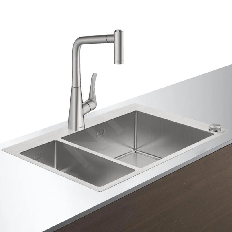 Hansgrohe Spoelbakken - Spoelbakset C71-F655-04 Select Spoelbak+keukenkraan, RVS 43210800
