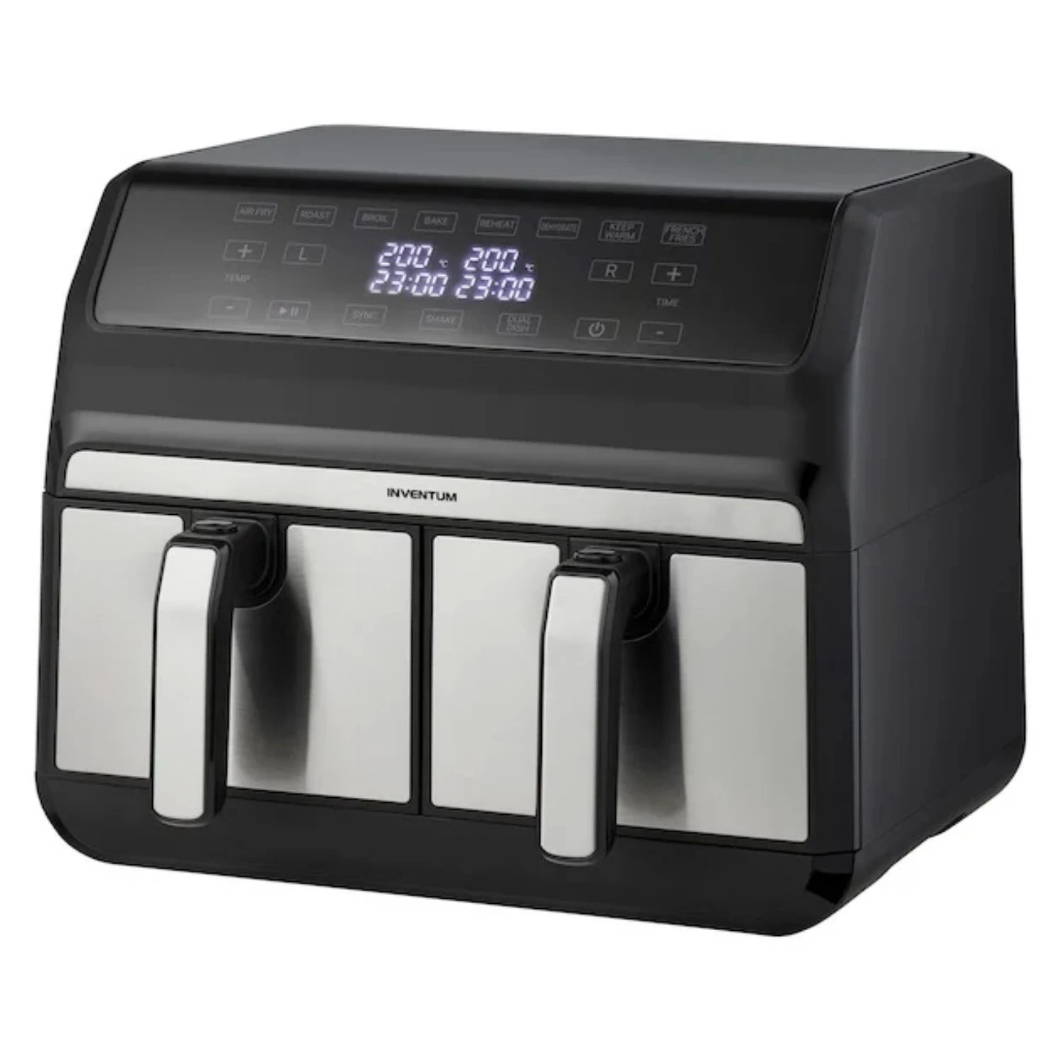 Inventum Hetelucht Friteuse Dubbel 2x 4 L Rvs/ Zwart 1700W