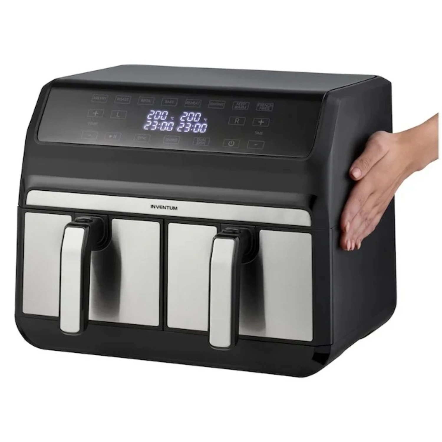 Inventum Hetelucht Friteuse Dubbel 2x 4 L Rvs/ Zwart 1700W - Afbeelding 3