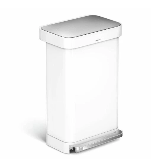 Simplehuman Afvalemmers - Afvalbak Met Zakenhouder, 45 L, Wit CW2027