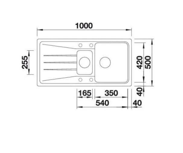 Blanco Sona 6 - Silgranit Spoelbak, 1000x500 Mm, Antraciet 519852 - Afbeelding 2