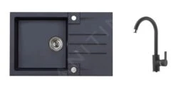 Alveus Sets - Set Spoelbak Rock 130 En Keukenkraan Tonia, Carbon SETA068