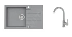 Alveus Sets - Set Spoelbak Rock 130 En Keukenkraan Tonia, Concrete SETA067