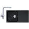 Franke Sets - Spoelbakset T39, OID 611 Tectonite Spoelbak, Zwart + Keukenkraan SAMOA, Chroom 114.0441.299