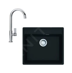 Franke Sets - Set G244, Fragraniet Spoelbak MRG 610-52 RTL En Keukenkraan FP 0408.031, Onyx/chroom 114.0675.597