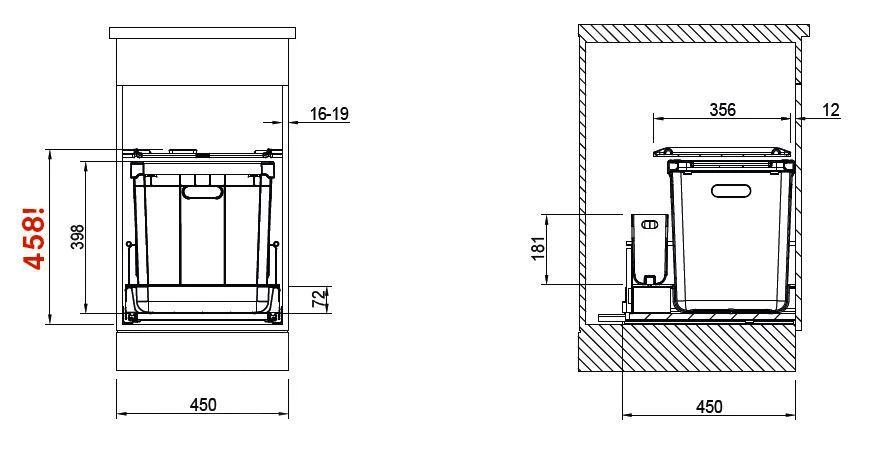 Franke Sorters - Inbouw Prullenbak 350-45 121.0307.553 - Afbeelding 2