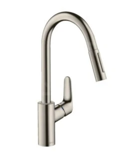Hansgrohe Focus M41 - Keukenkraan 240, Met Uittrekbare Vuistdouche, RVS Look 31815800