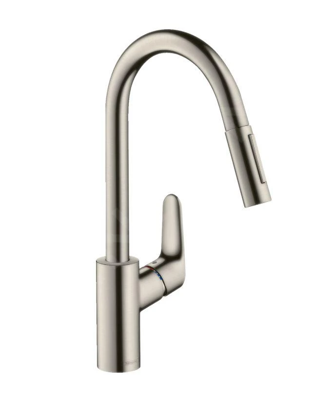 Hansgrohe Focus M41 - Keukenkraan 240, Met Uittrekbare Vuistdouche, RVS Look 31815800