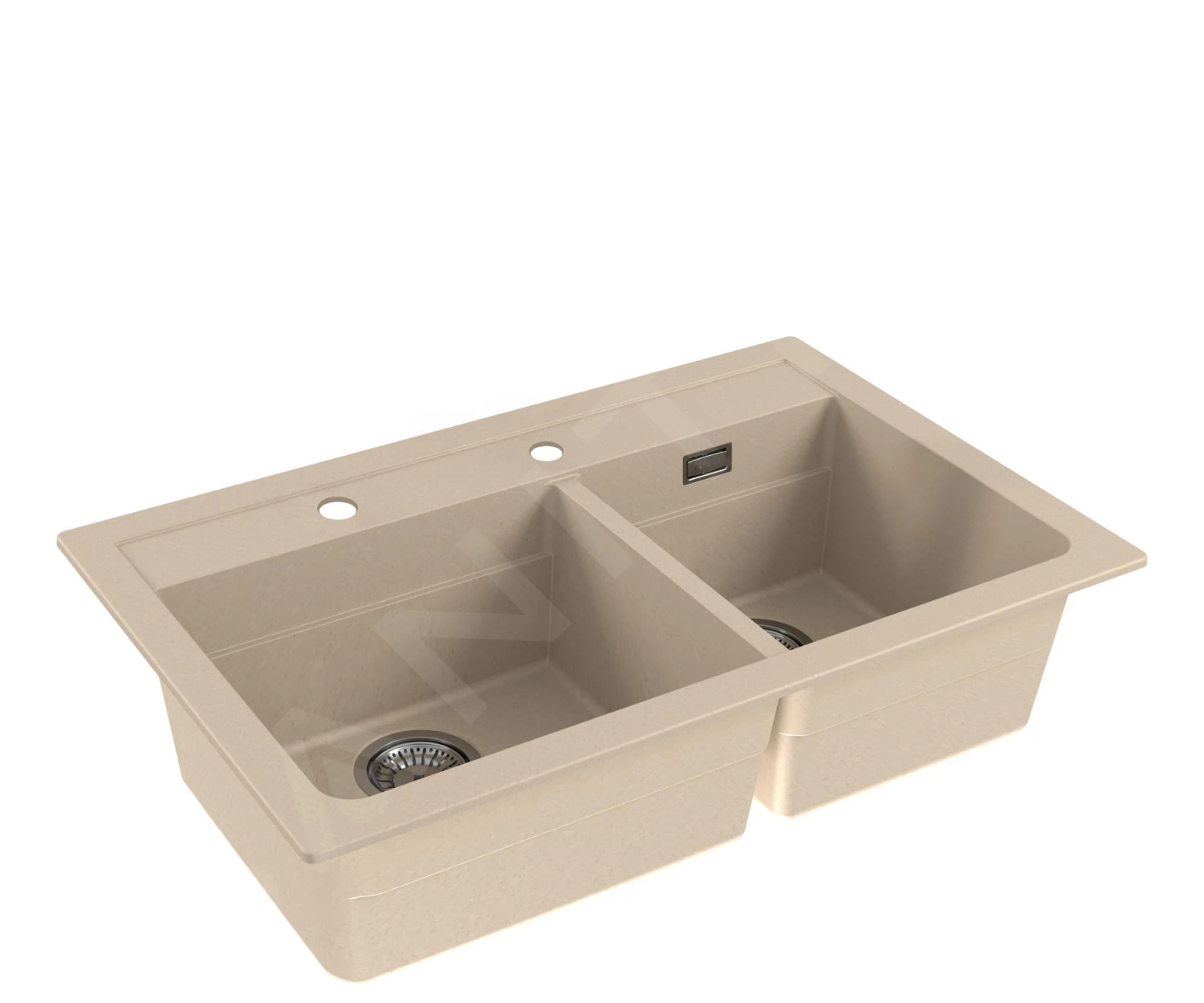 Alveus Atrox - Granieten Spoelbak 790x500 Mm, Met Draaiknopbediening, Terra 1131999 - Afbeelding 3