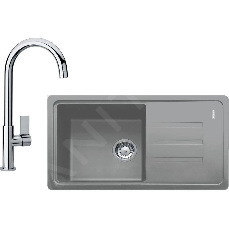 Franke Sets - Keukenset G119, Fragraniet Spoelbak BSG 611-78/39 + Kraan FP 0408.031, Steengrijs/chroom 114.0441.165