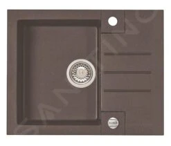 Alveus Rock - Granieten Spoelbak 595x475 Mm, Met Draaiknopbediening, Chocolate 1107846
