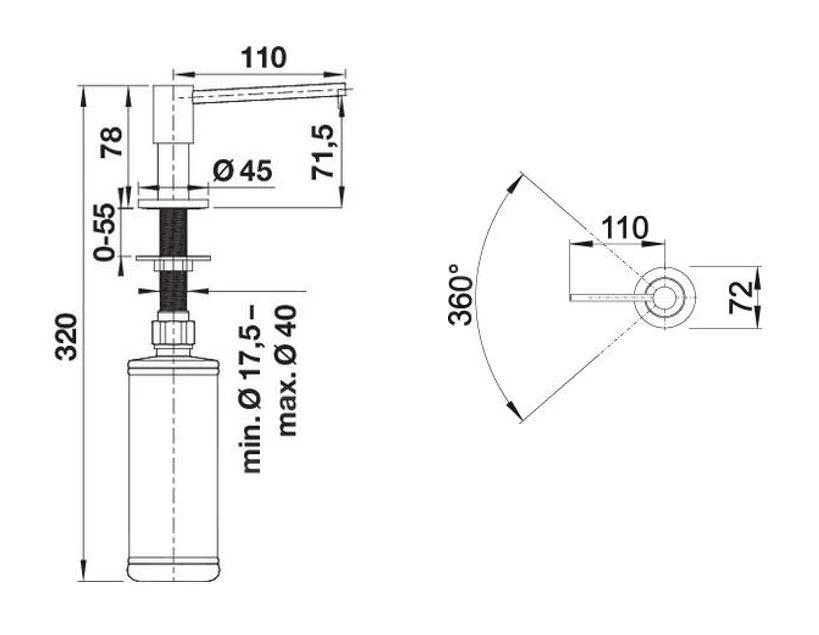 Blanco Accessoires - Afwasmiddeldispenser Piona, Chroom 517667 - Afbeelding 2