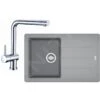 Franke Sets - Spoelbakset G97, BFG 611-78 Graniet Spoelbak, Steengrijs + Keukenkraan SAMOA, Chroom 114.0439.156
