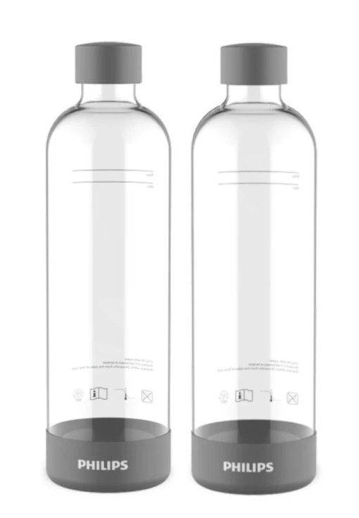 Philips GoZero - Sodamaker Fles 2 Stuks, Inhoud 1 L, Kunststof/grijs ADD911GR/10