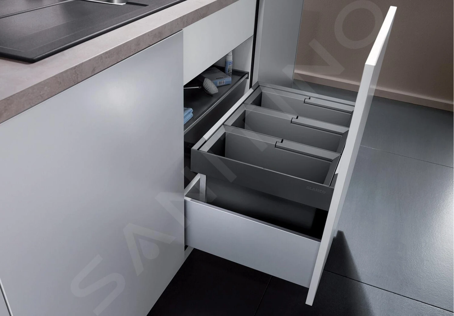 Blanco Flexon II - Afvalsorteersysteem, Met Scheidingswand, Inhoud 45 L 521472 - Afbeelding 3