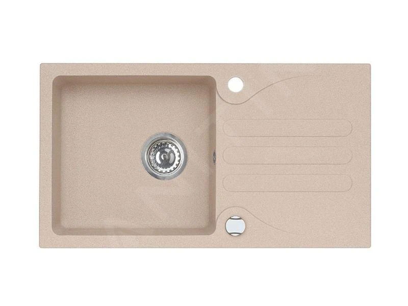 Alveus Galapagos - Granieten Spoelbak 770x430 Mm, Met Draaiknopbediening, Beige 1091213