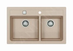 Alveus Atrox - Granieten Spoelbak 790x500 Mm, Met Draaiknopbediening, Terra 1131999