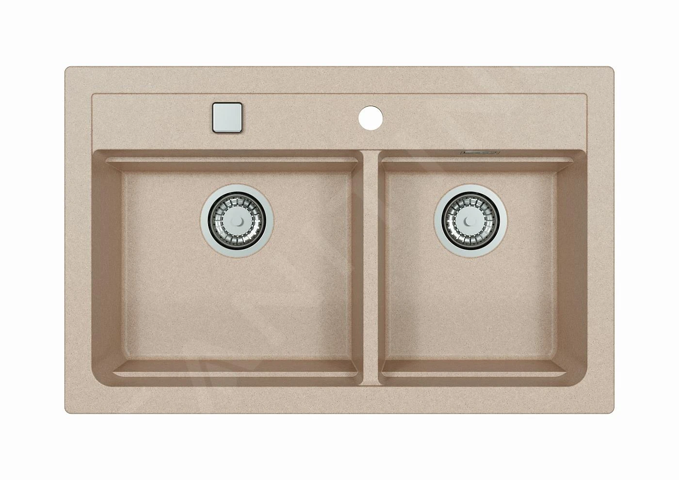 Alveus Atrox - Granieten Spoelbak 790x500 Mm, Met Draaiknopbediening, Terra 1131999