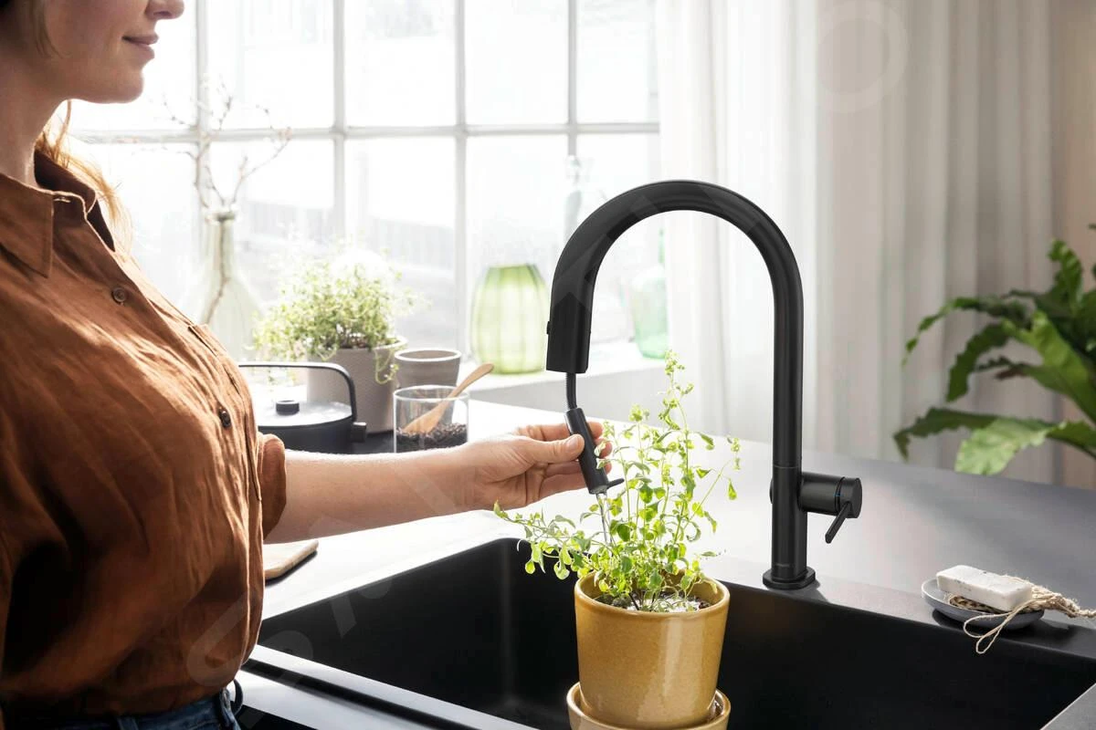 Hansgrohe Aqittura M91 - Keukenmengkraan Met Uittrekbare Uitloop En Filterkop, Mat Zwart 76803670 - Afbeelding 3