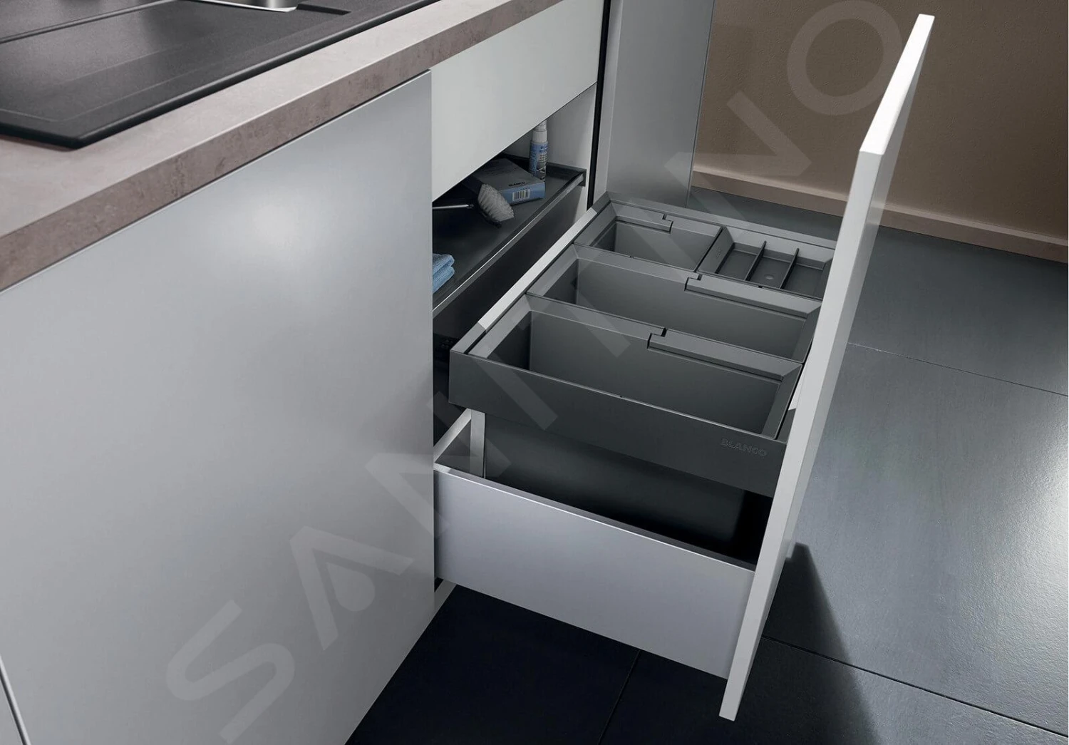 Blanco Flexon II - Afvalsorteersysteem, Met Scheidingswand, Inhoud 42 L 521474 - Afbeelding 3