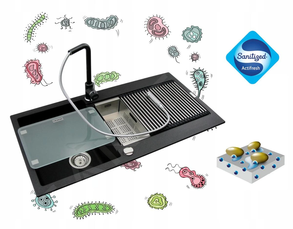 Franke Sets - Set G212, Fragraniet Spoelbak CNG 611-62 TL/2 En Keukenkraan Samoa, Onyx/chroom 114.0650.742 - Afbeelding 6