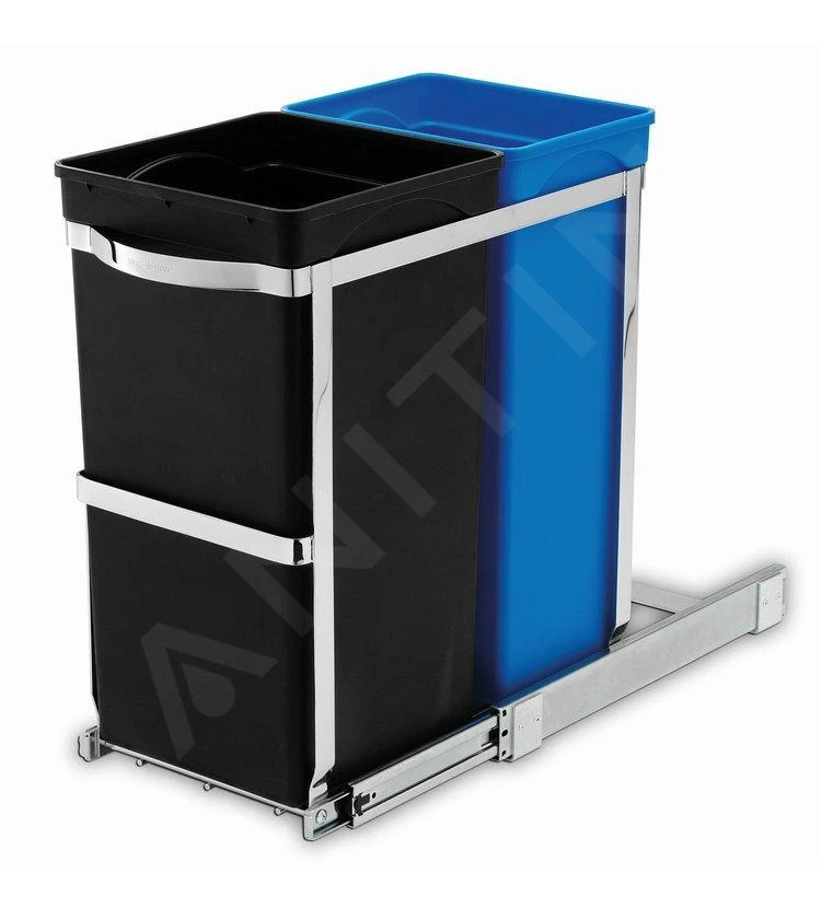 Simplehuman Afvalemmers - Uitschuifbare Recyclebak Voor Onder Het Aanrecht 20/15 L CW1016