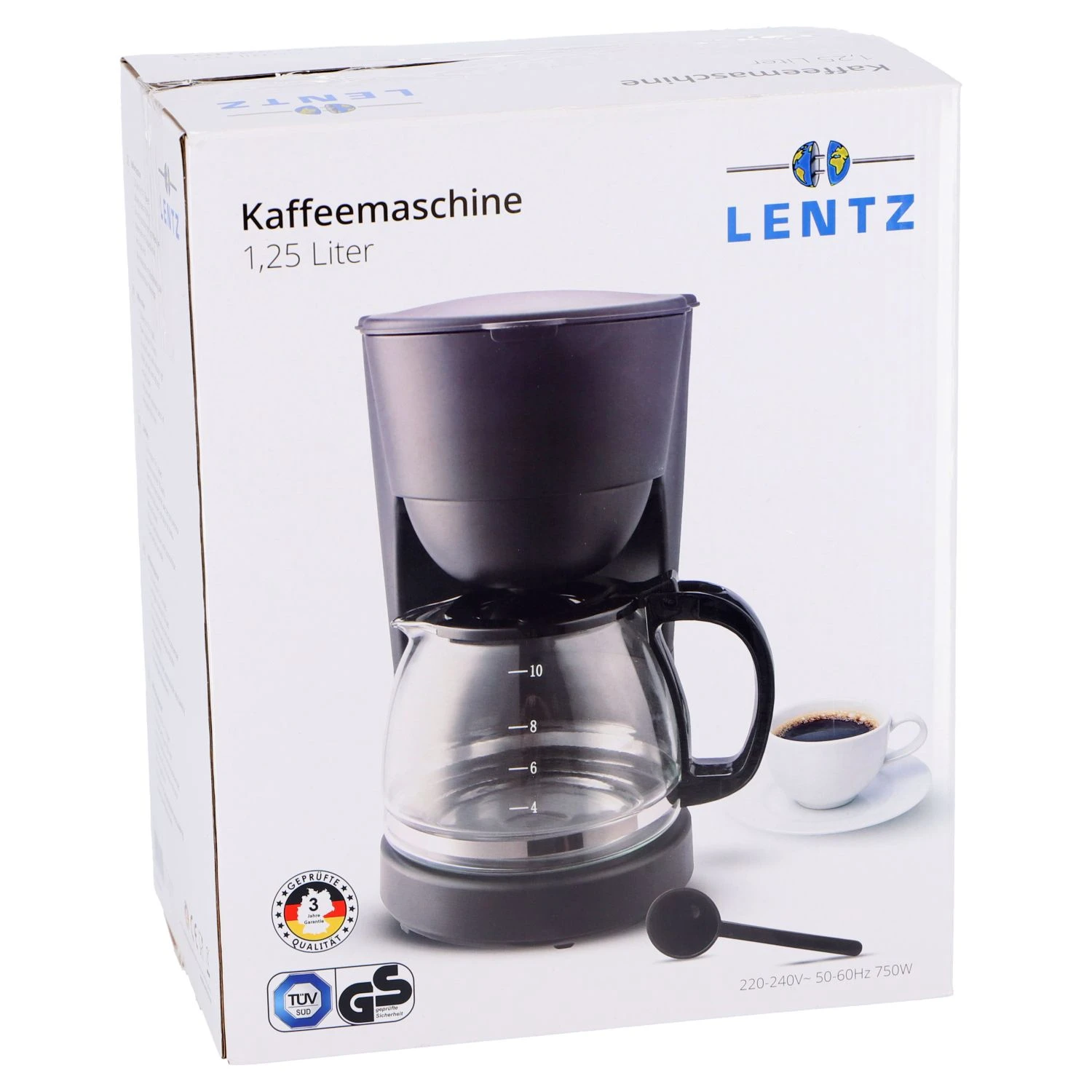 Koffiezetapparaat 1,25L Zwart 750W - Afbeelding 5