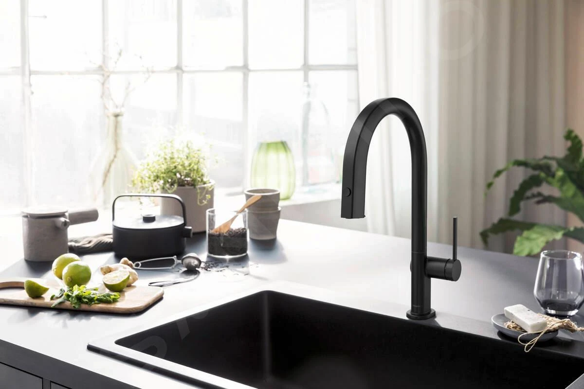 Hansgrohe Aqittura M91 - Keukenmengkraan Met Uittrekbare Uitloop En Filterkop, Mat Zwart 76803670 - Afbeelding 6