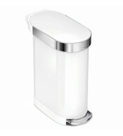 Simplehuman Afvalemmers - Afvalbak Slim 45 L, Wit CW2069