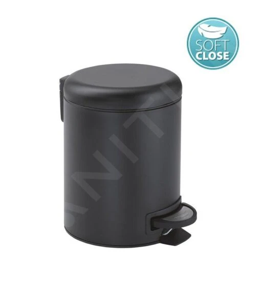 Sapho Gedy Badkameraccessoires - Potty Prullenbak 3l, SoftClose, Mat Zwart 320914