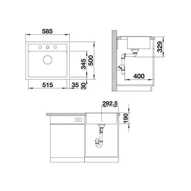 Blanco Legra 6 - Silgranit Spoelbak, 585x500 Mm, Wit 523334 - Afbeelding 2