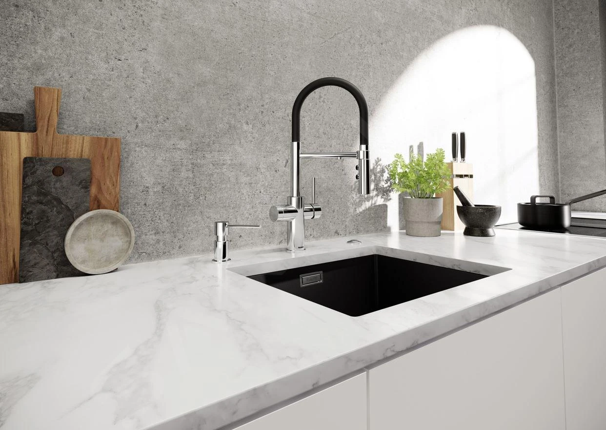 Blanco Catris S - Keukenkraan Met Filterfunctie En Flexibele Uitloop, Chroom/zwart 526705 - Afbeelding 3